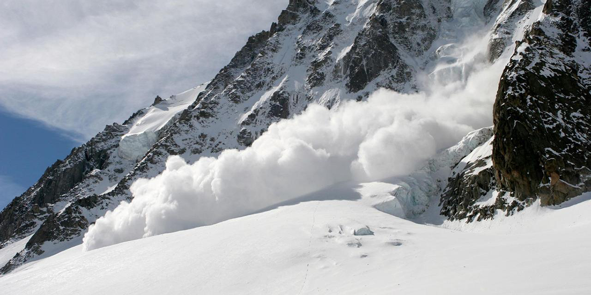Avalanche occurring on mountain