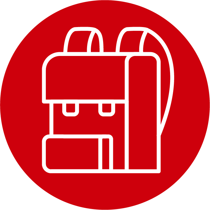 Be Ready Utah patch will a outlined backpack