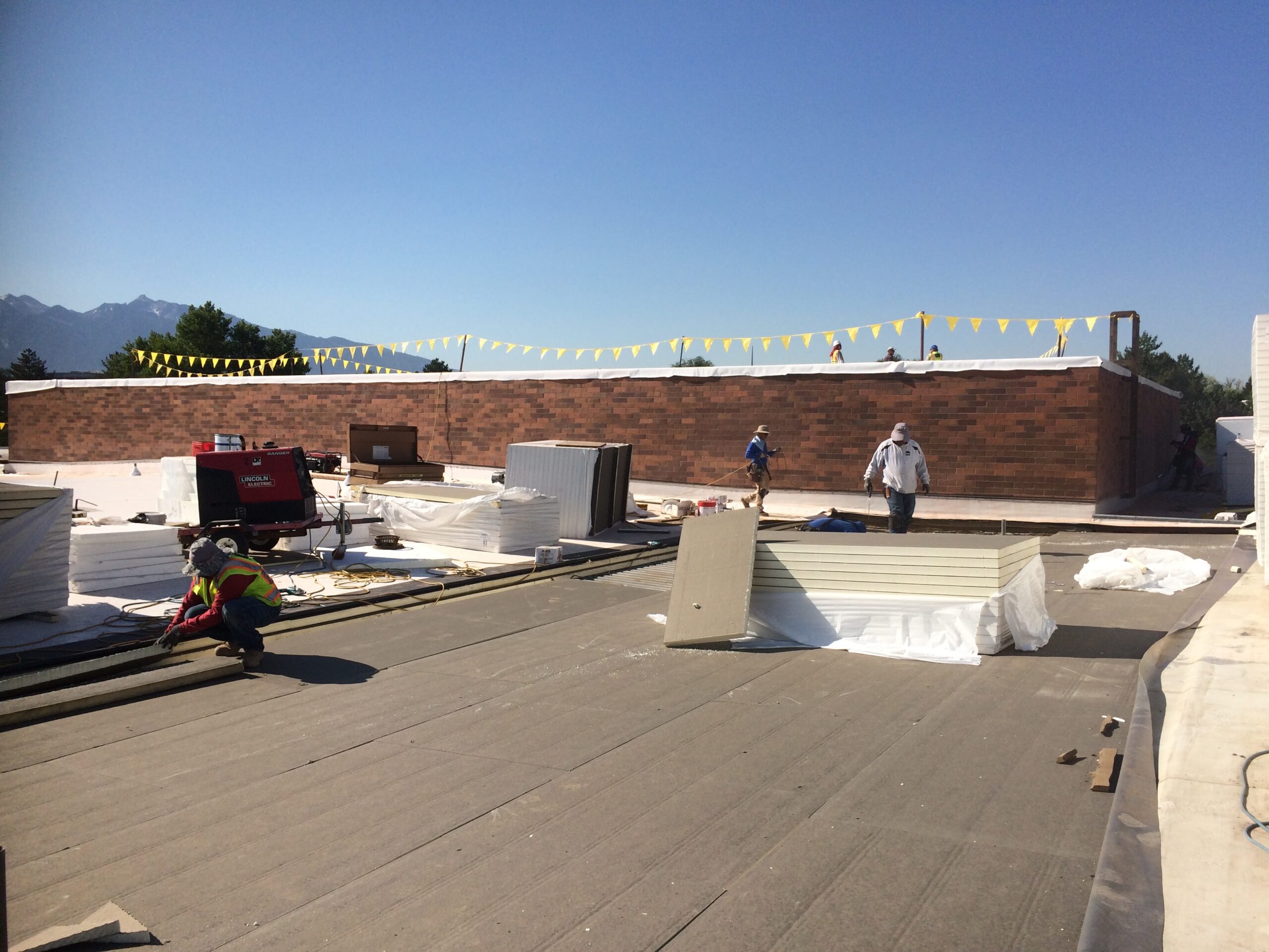 Rooftop with construction works on top