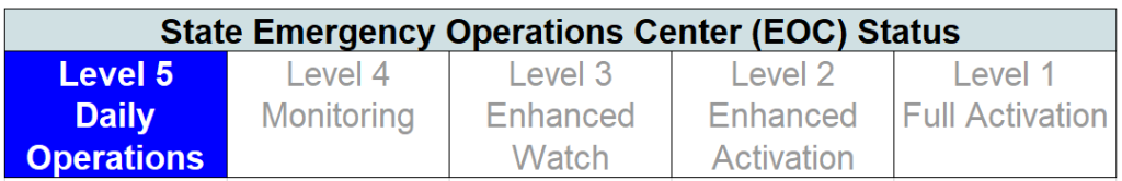 Utah EOC Activation Level 5 Daily Operations (blue)